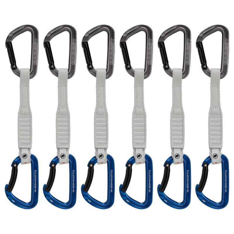 Mammut Workhorse Keylock 17 cm 6-Pack Quickdraws Straight Gate/Bent Gate Key Lock, G