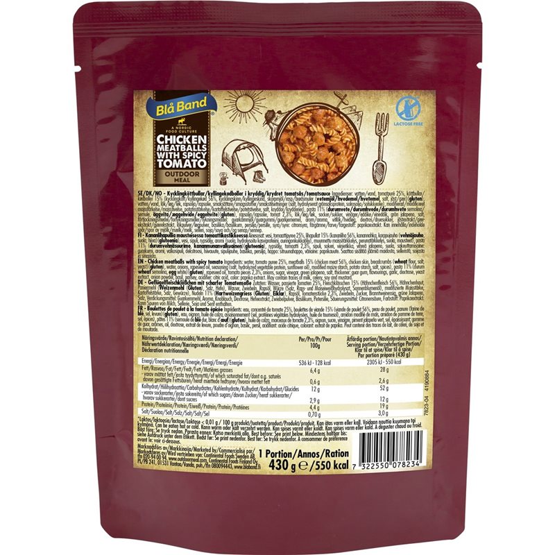 Bl&aring; Band Chicken Meatballs with Spicy Tomato