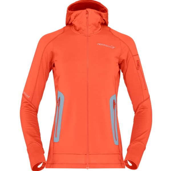 Norr&oslash;na Falketind Power Grid Hood W's Orange Alert - XS