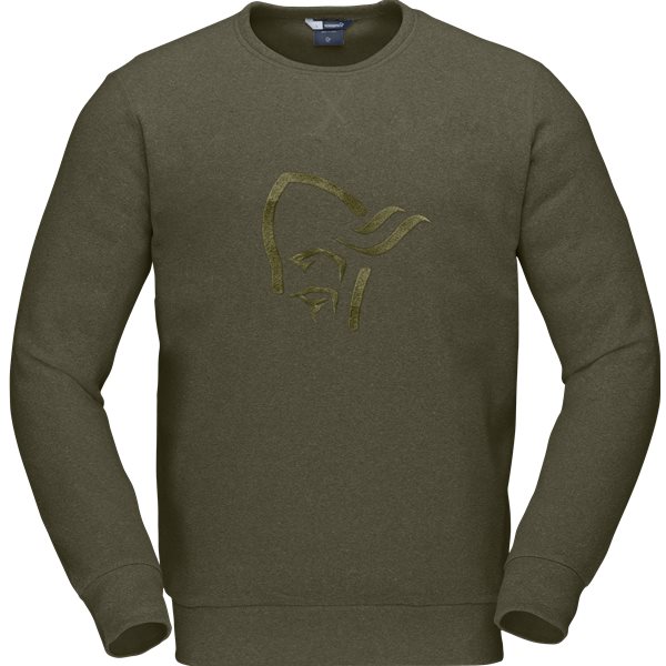 Norr&oslash;na Crew Neck Unisex Olive Night - XS