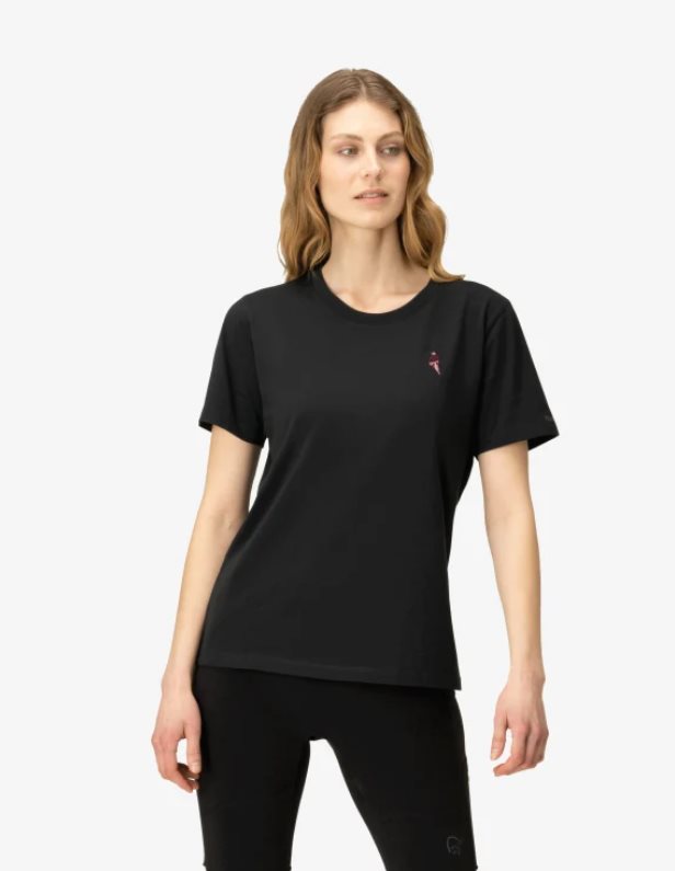 Norr&oslash;na /29 Cotton Activity Embroidery T-Shirt W Caviar - XS