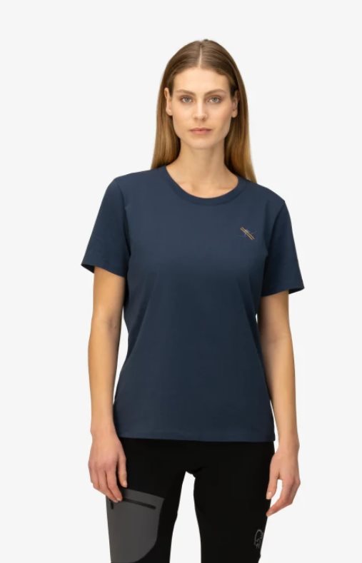 Norr&oslash;na /29 Cotton Activity Embroidery T-Shirt W Indigo Night - XS