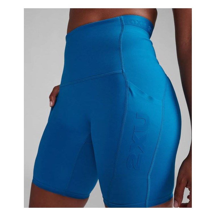 2XU Form Stash Hi-Rise Bike Shorts Seaport/Seaport