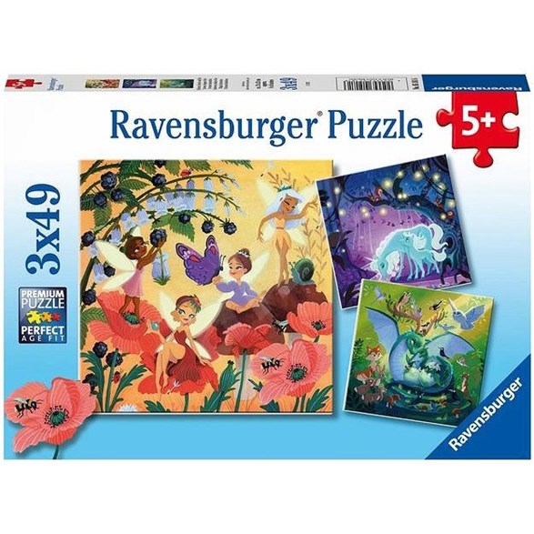 Ravensburger Pussel 3 x 49 bitar, magical characters