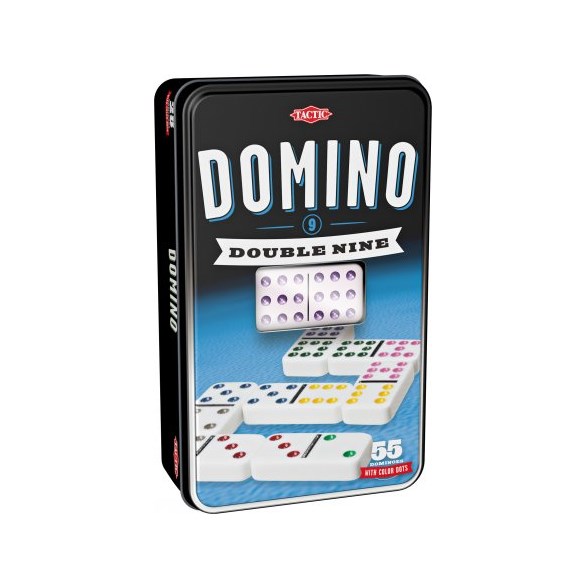 Domino dubbel-9, i plåtask