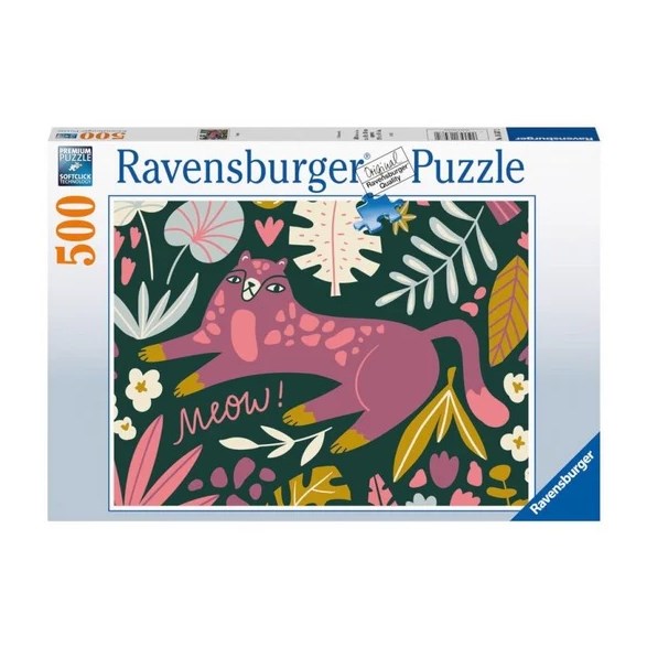 Ravensburger Pussel 500 bitar, pink cat in the meadow