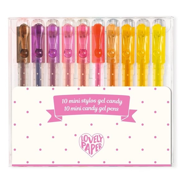 Djeco 10 mini candy colored gel pens