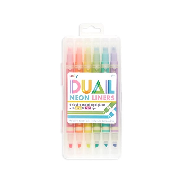 Ooly Dual liner double-ended neon highlighters, 6-p