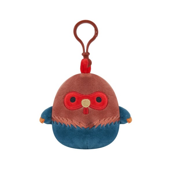 Squishmallows Clip on Reed the brown and blue rooster, 9 cm