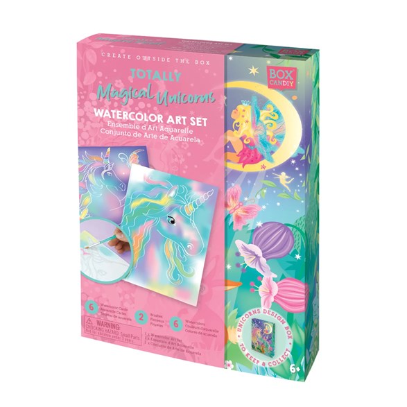Box Candiy Totally magical unicorn, aquarel art set