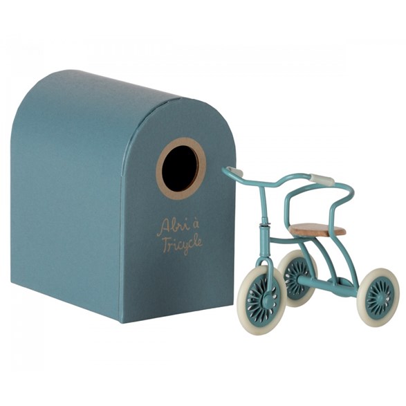Maileg Tricycle mouse, petrol blue