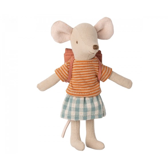 Maileg Tricycle mouse, big sister with bag, rose
