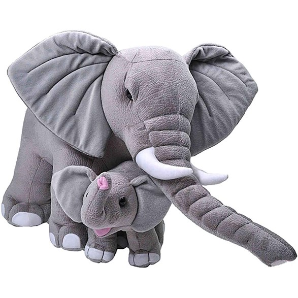 Mjukdjur elefant med unge