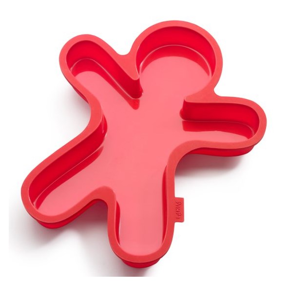 Bakform i silikon - pepparkakasgubbe (röd)