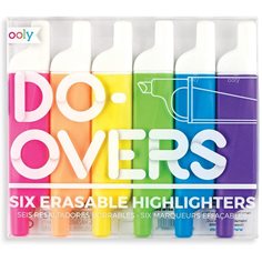 Do-overs erasable highlighters, 6 st