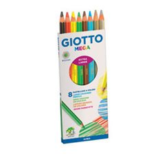 Mega, 8 Large Coloured Pencils