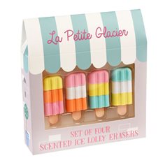 Ice lolly erasers, set of 4