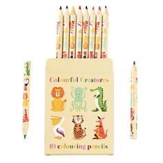Colourful creatures colouring pencils, 10-p