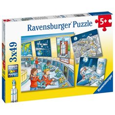 Ravensburger Pussel 3 x 49 bitar, Tom and Mia go on a space mission