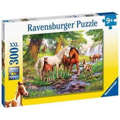 Ravensburger Pussel 300 bitar, horses by the stream