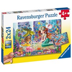 Ravensburger Pussel 2 x 24 bitar, mermaid tea party