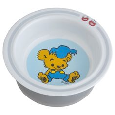 Rätt start Sugkoppstallrik Bamse, vit/blå