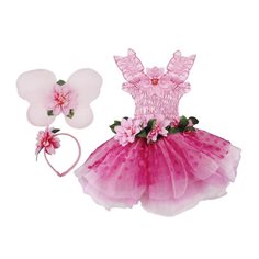 Fairy blooms deluxe dark pink dress, 5-6 år