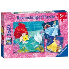 Ravensburger Pussel 3 x 49 bitar, princesses adventure