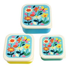 Butterfly garden snack boxes, set of 3