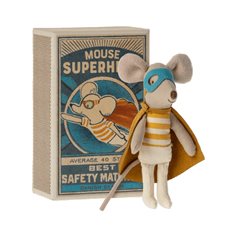 Maileg Super hero mouse, little brother in match box