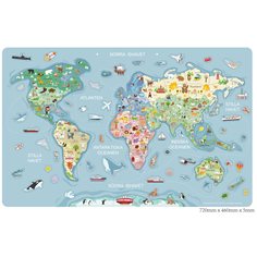 Världskarta "världen", magnetpussel och whiteboard