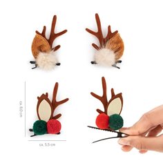 Reindeer hair clip (1 par)