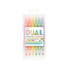 Dual liner double-ended neon highlighters, 6-p