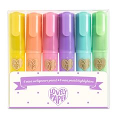 6 mini pastel highlighters