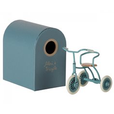 Maileg Tricycle mouse, petrol blue