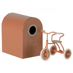 Maileg Tricycle mouse, coral