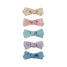 5 Hair Clips - Florence Bow Under the Sea