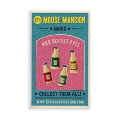 Mouse mansion minis, mjölkflaskor