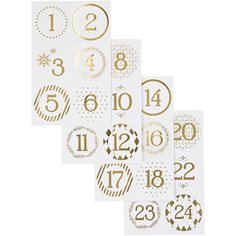 Creative Company Kalendersiffror 1-24 guld till adventskalender (dia 4 cm)