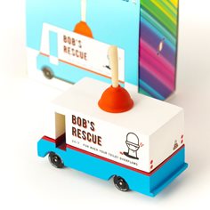 Candyvan - rörmokare (leksaksbil i trä, Candylab Toys)