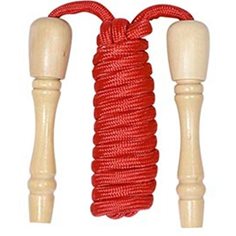 Goki Hopprep färg med handtag i trä - röd