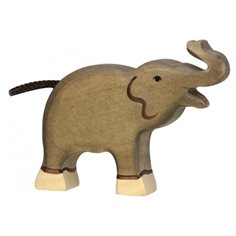 Holztiger Elefant - liten, trumpetande