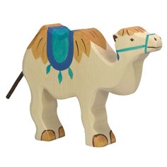 Holztiger Kamel med sadel