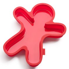 Bakform i silikon - pepparkakasgubbe (röd)