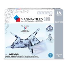 Magna-tiles Ice genomskinliga magnetiska byggplattor, 16 bitar