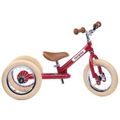 Trybike trehjuling och balanscykel (3 hjul, stål, röd)