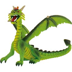 Lekfigur, sittande drake grön