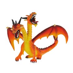 Lekfigur, tvåhövdad drake orange
