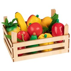 Fruits and vegetables in a crate