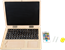 Wooden laptop with magnetic board